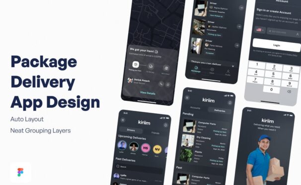 包裹递送应用APP UI KIT (FIG)