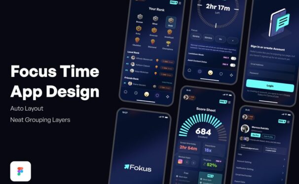 专注时间应用APP UI KIT (FIG)