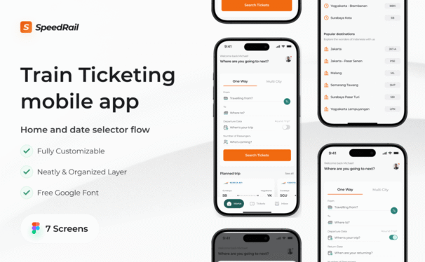 订票主页流程 App UI Kit (FIG)