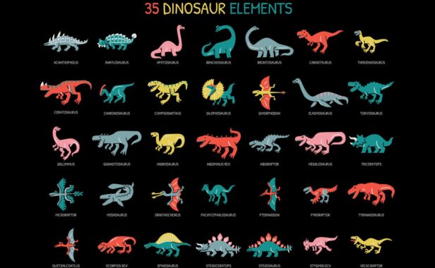 恐龙插画图标 (AI,EPS,PNG,SVG)