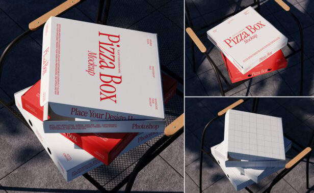 披萨盒模型样机 (PSD)
