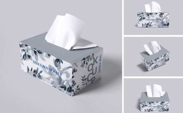 纸巾盒模型样机 (PSD,PDF)