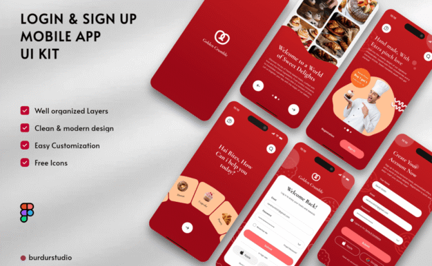 登录和注册移动应用APP UI KIT (FIG)