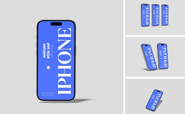 iPhone模型手机样机 (PSD,PDF)