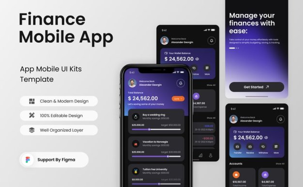 金融移动应用APP UI KIT (FIG)