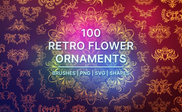 复古花饰装饰素材 (eps,svg,afassets,abr,brushset)