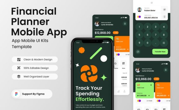 财务规划师移动应用APP UI KIT (FIG)