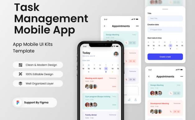 任务管理移动应用APP UI KIT (FIG)
