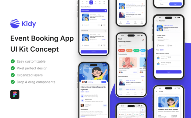 活动预订应用APP UI KIT (FIG)