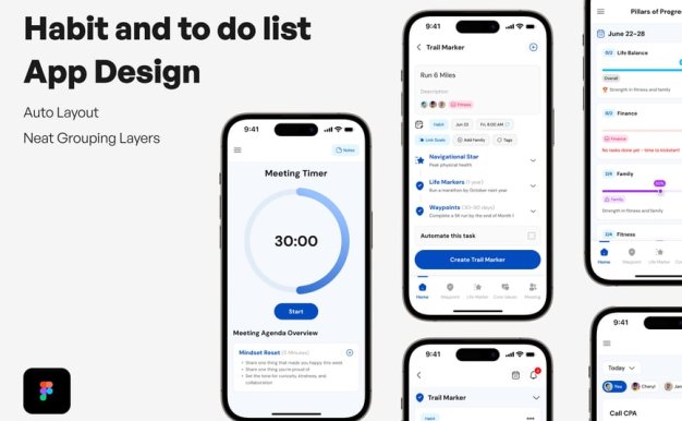 习惯行为和列表应用APP UI KIT (FIG)