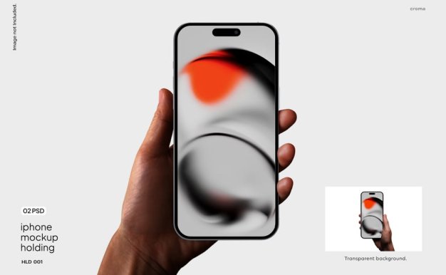 iPhone模型持有手持手机样机 (PSD)