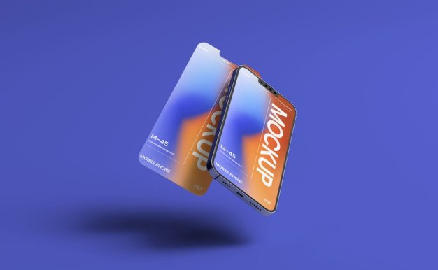 智能手机显示模型场景样机 (PSD)