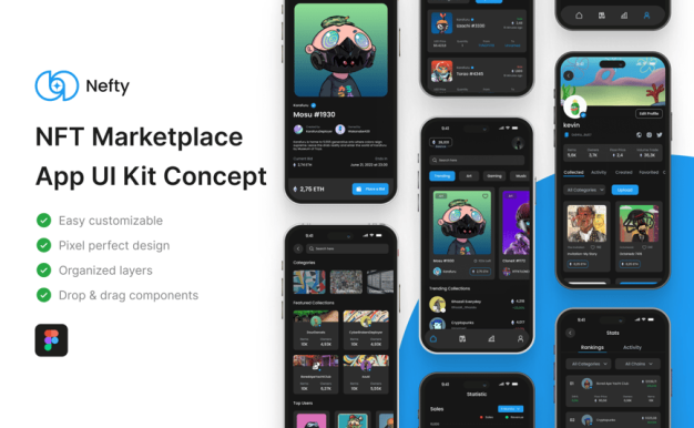 NFT 市场应用 APP UI Kit (FIG)
