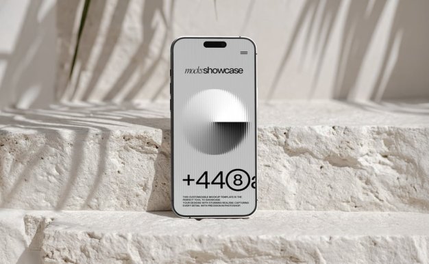 优雅的户外iPhone手机模型样机 (PSD)