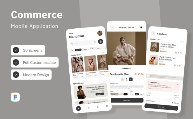 浅色电商移动应用APP UI KIT (FIG)