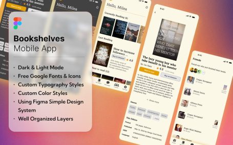书籍阅读移动应用  APP UI KIT (FIG)