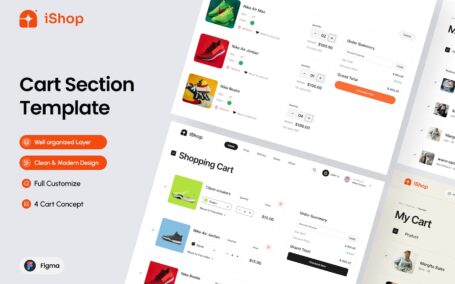 电子商务购物车部分模板网页UI (FIG)