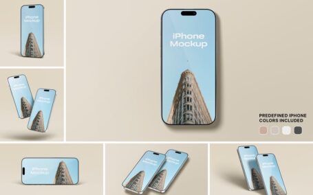 iPhone手机模型样机 (PSD)