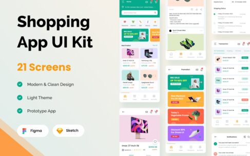购物移动应用APP UI KIT (FIG,SKETCH)