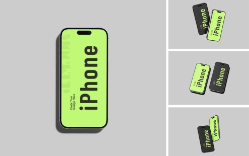 iPhone手机模型样机 (PSD,PDF)