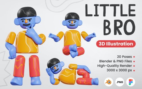 卡通3D角色插图(PNG)