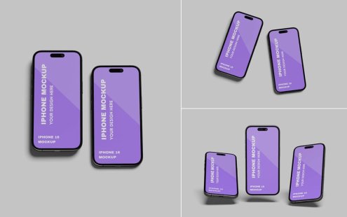 iPhone 16手机模型样机 (PDF,PSD)
