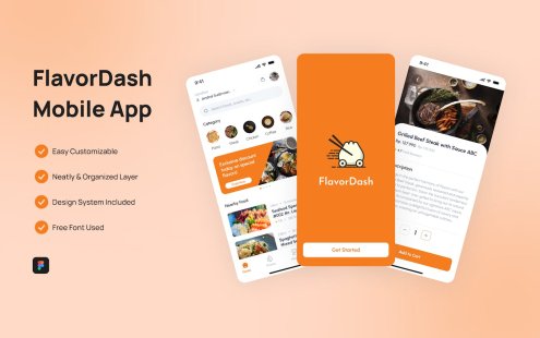 送餐 – 移动应用 APP UI KIT (FIG)