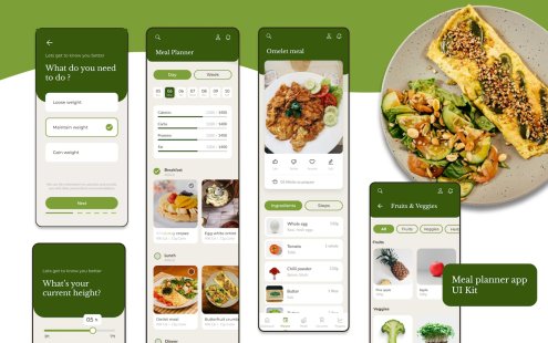 膳食计划移动应用 APP UI KIT (FIG)