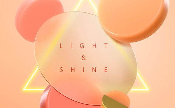 坠落圆形毛玻璃海报设计素材 (psd)