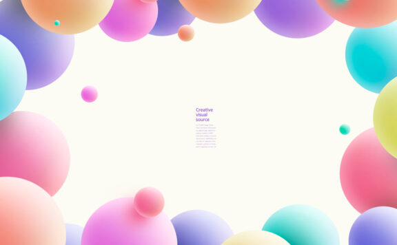 彩色气球框架创意视觉海报设计模板 (psd)