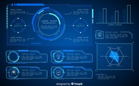 未来科技全息HUD图表信息元素合集[ai,eps]