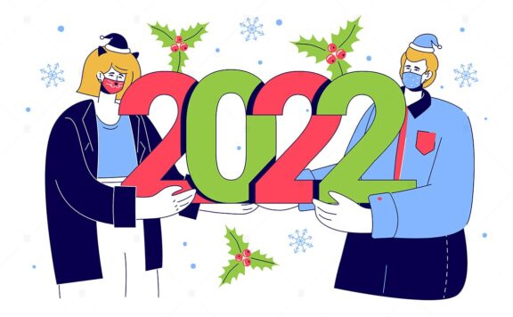 新年防疫平面插画(EPS,JPG)