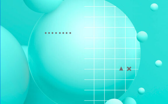 抽象圆形元素青色海报设计素材 (psd)