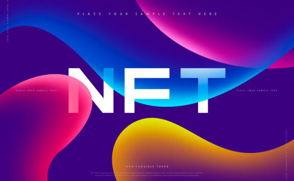 柔和彩色纹理NFT海报设计素材 (psd)