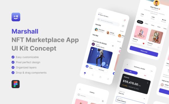 NFT 市场应用APP UI KIT (FIG)