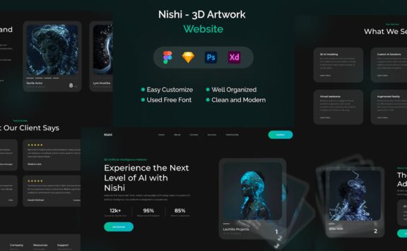 3D 艺术品网站 (FIG,PSD,SKETCH,XD)