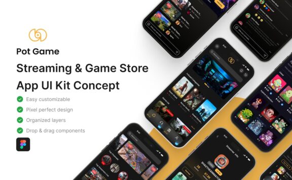流媒体和游戏商店应用 APP UI KIT (FIG)