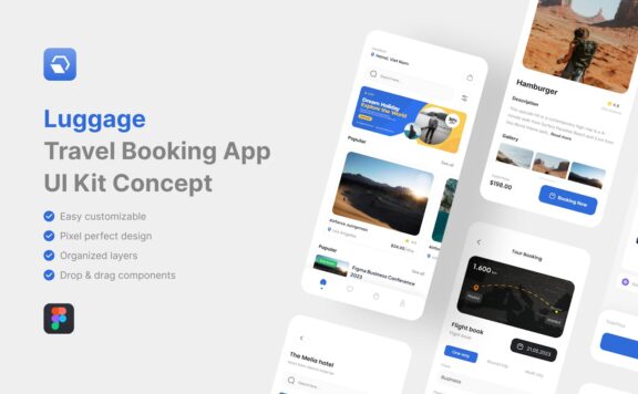 旅行预订应用APP UI KIT (FIG)