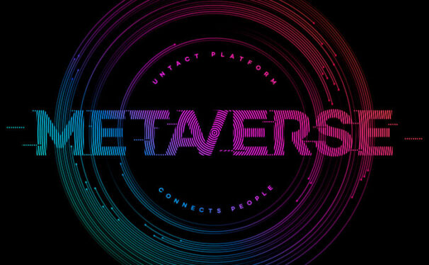 渐变线条圆环元宇宙科技海报设计模板 (psd)