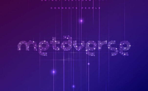 城市夜景元宇宙虚拟科技海报设计模板 (psd)