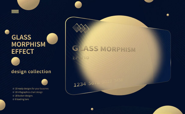 玻璃拟物效果矢量设计素材 (ai,eps)