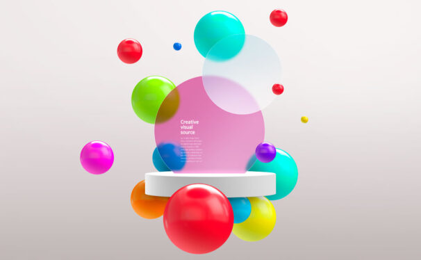 多彩圆形创意视觉海报设计模板 (psd)