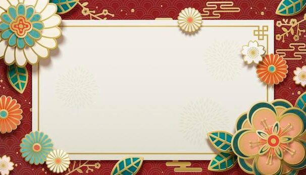 剪纸花卉艺术装饰问候卡设计矢量素材[eps]