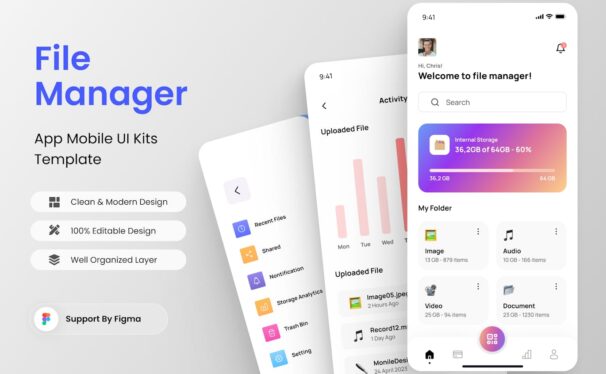 文件管理器应用APP UI KIT (FIG)