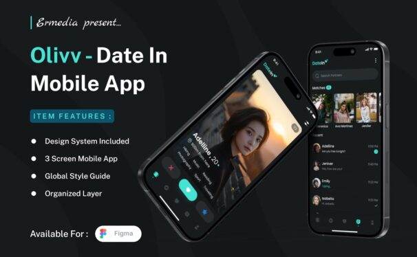 交友移动应用 APP UI KIT (FIG)