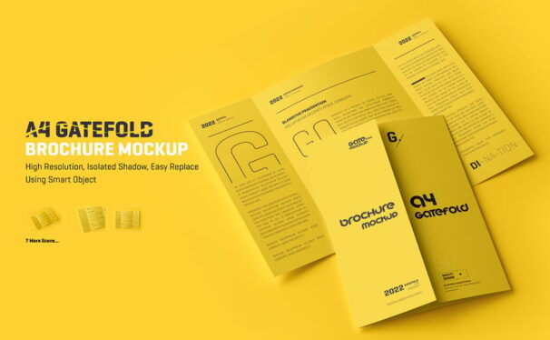 A4门折手册模型样机 (PSD)