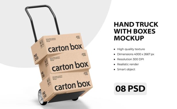 带有盒子模型的手动卡车样机 (PSD)