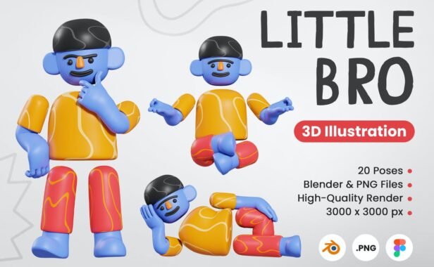 卡通3D角色插图(PNG)