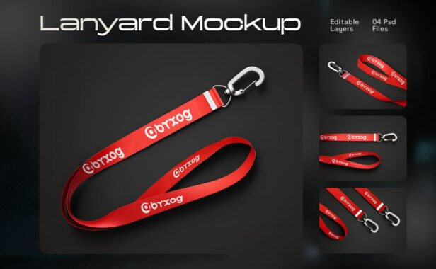 挂绳工牌ID卡持有者模型样机 (PSD)