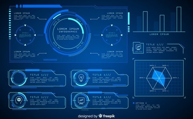 未来科技全息HUD图表信息元素合集[ai,eps]